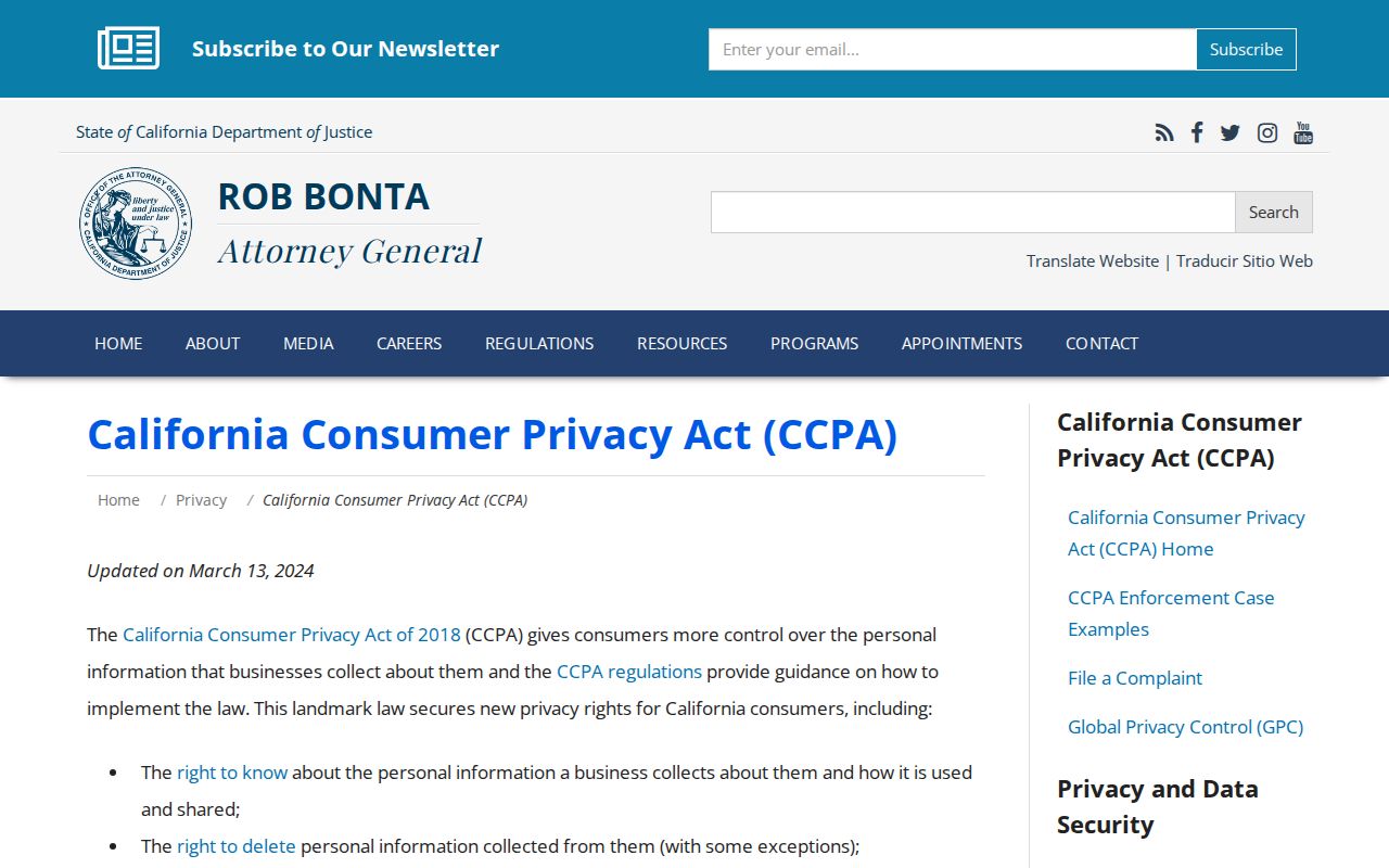 El Monte resident lookup privacy rights from the California Attorney General