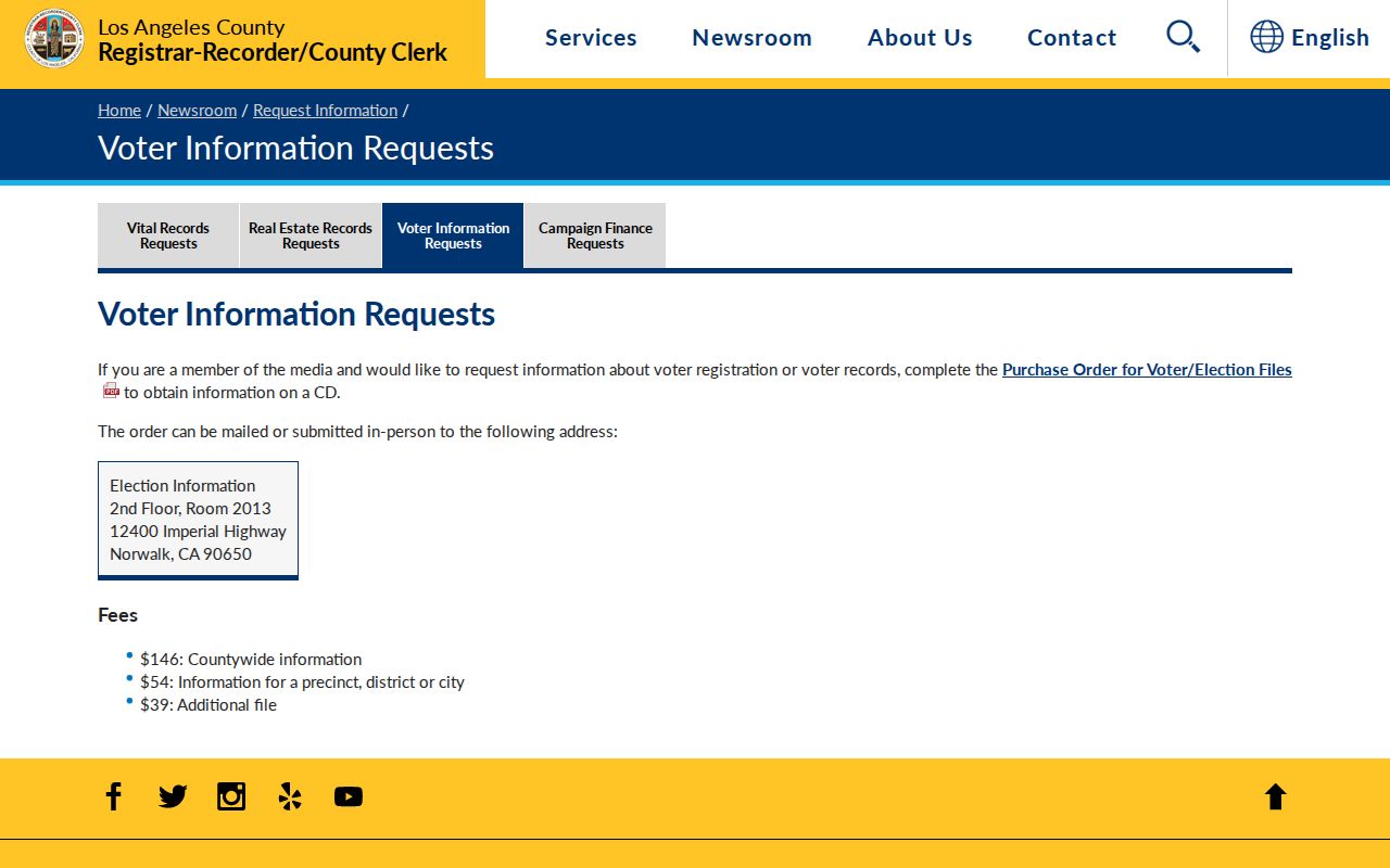 El Monte resident lookup information for official voter file requests