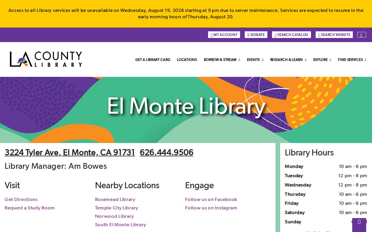 El Monte city directory local library research access