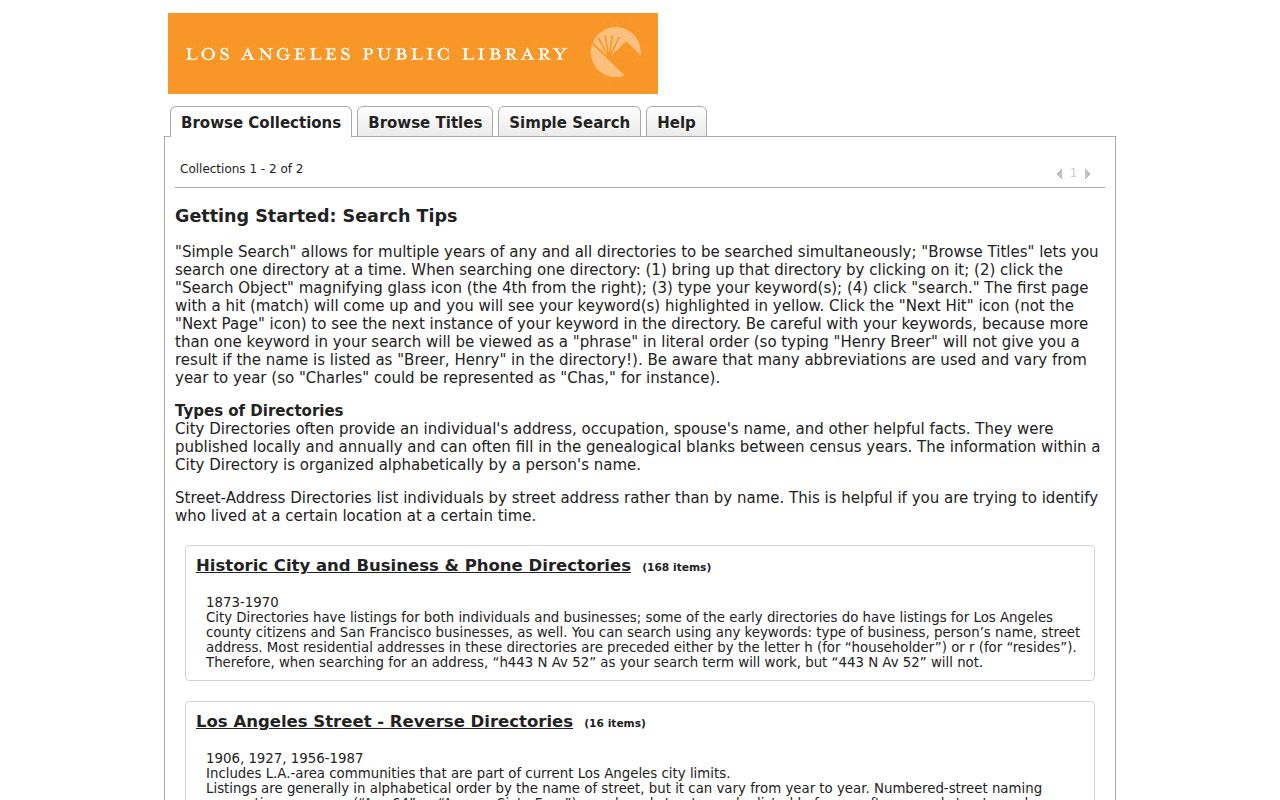 El Monte city directory ResCarta digitized volume browser