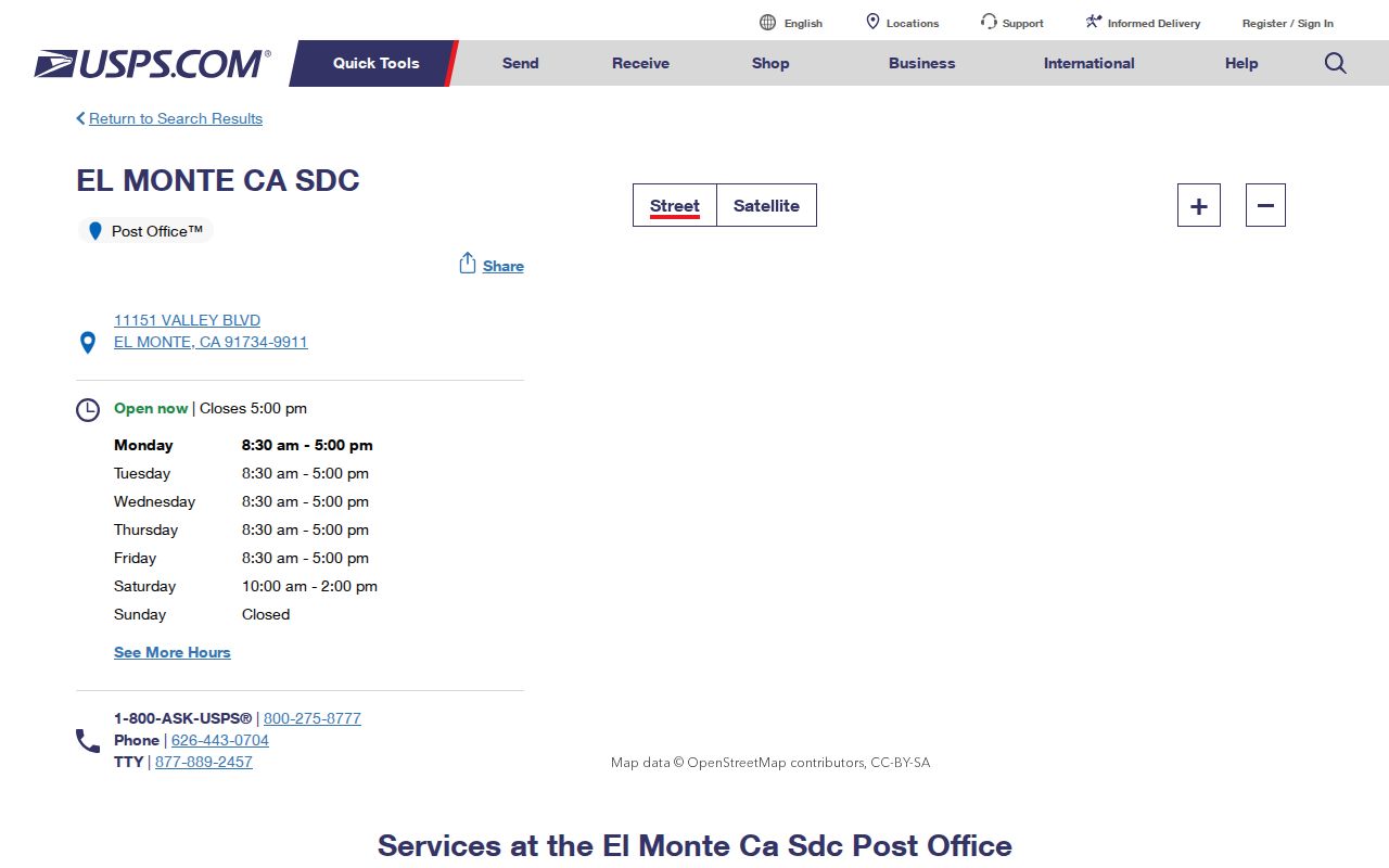 El Monte ZIP code directory USPS verification for postal use