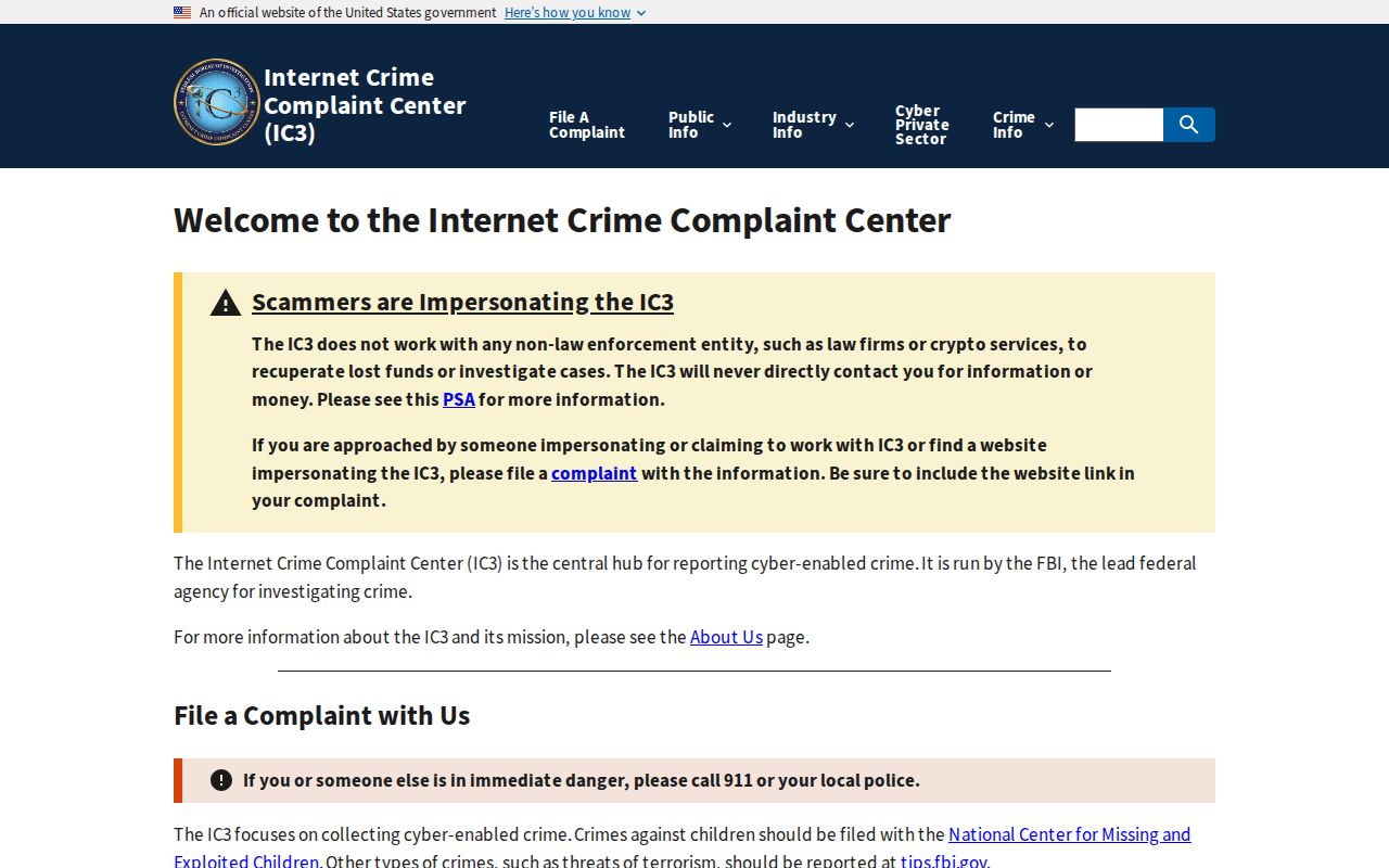 El Monte resident lookup Internet Crime Complaint Center reporting route