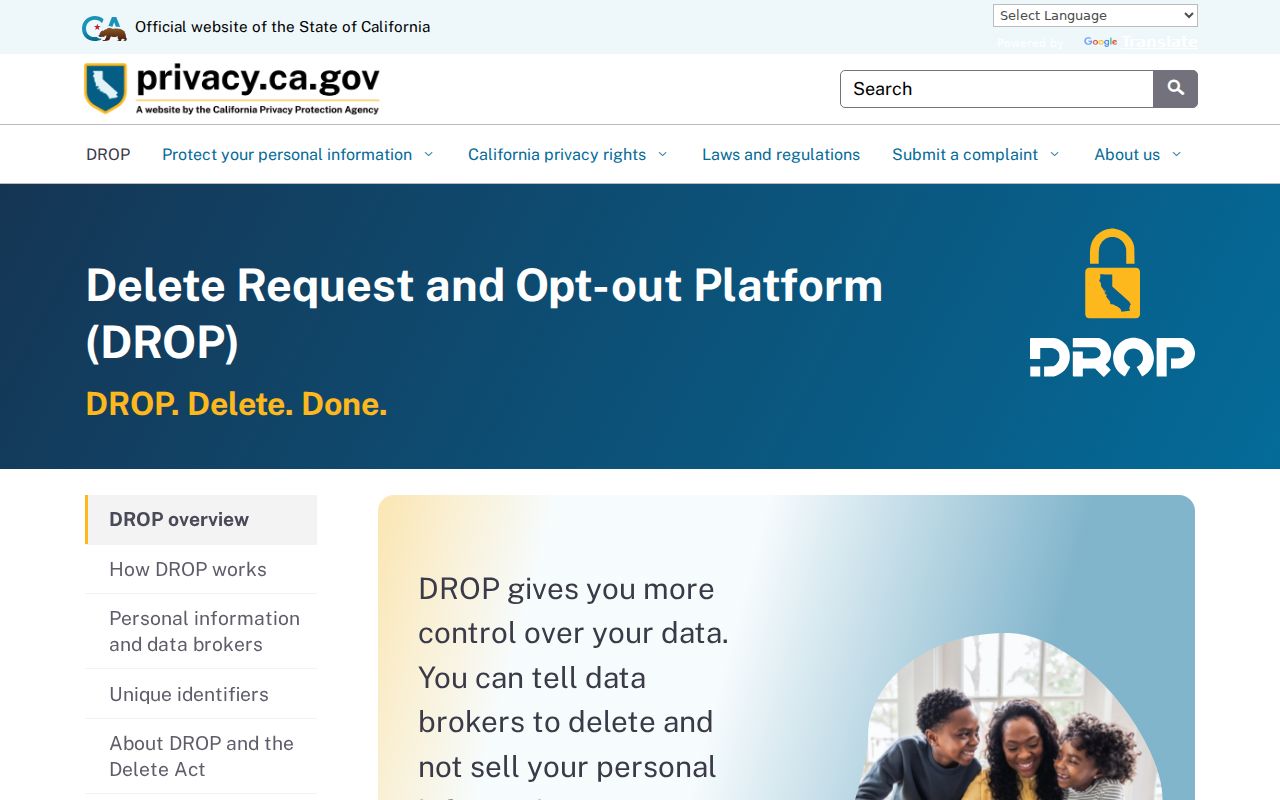 El Monte neighbors official California DROP privacy request service
