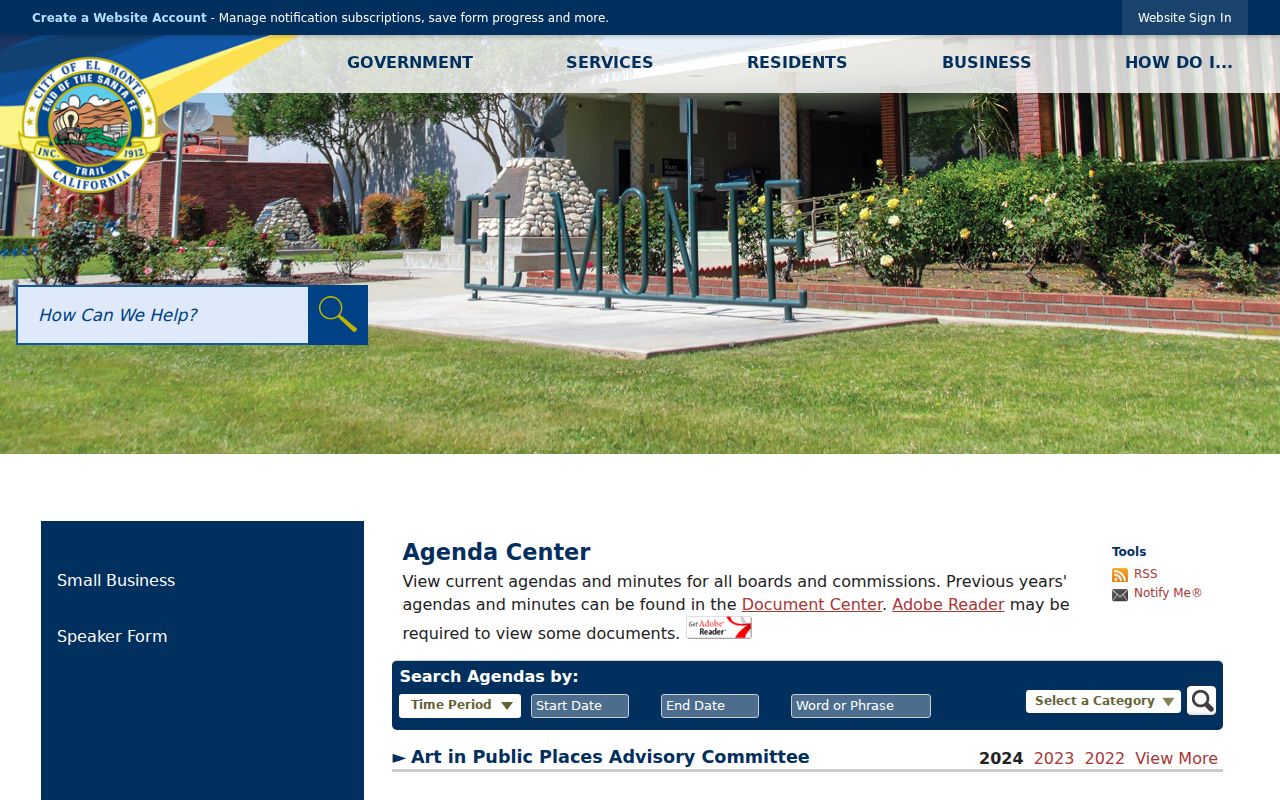 El Monte neighbors civic research through the city agenda and minutes archive